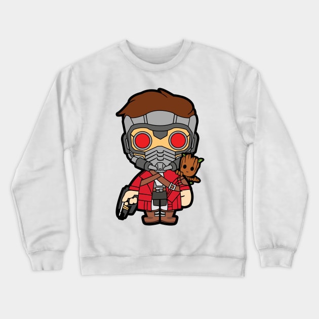 Starlord Groot Chibi Crewneck Sweatshirt by untitleddada